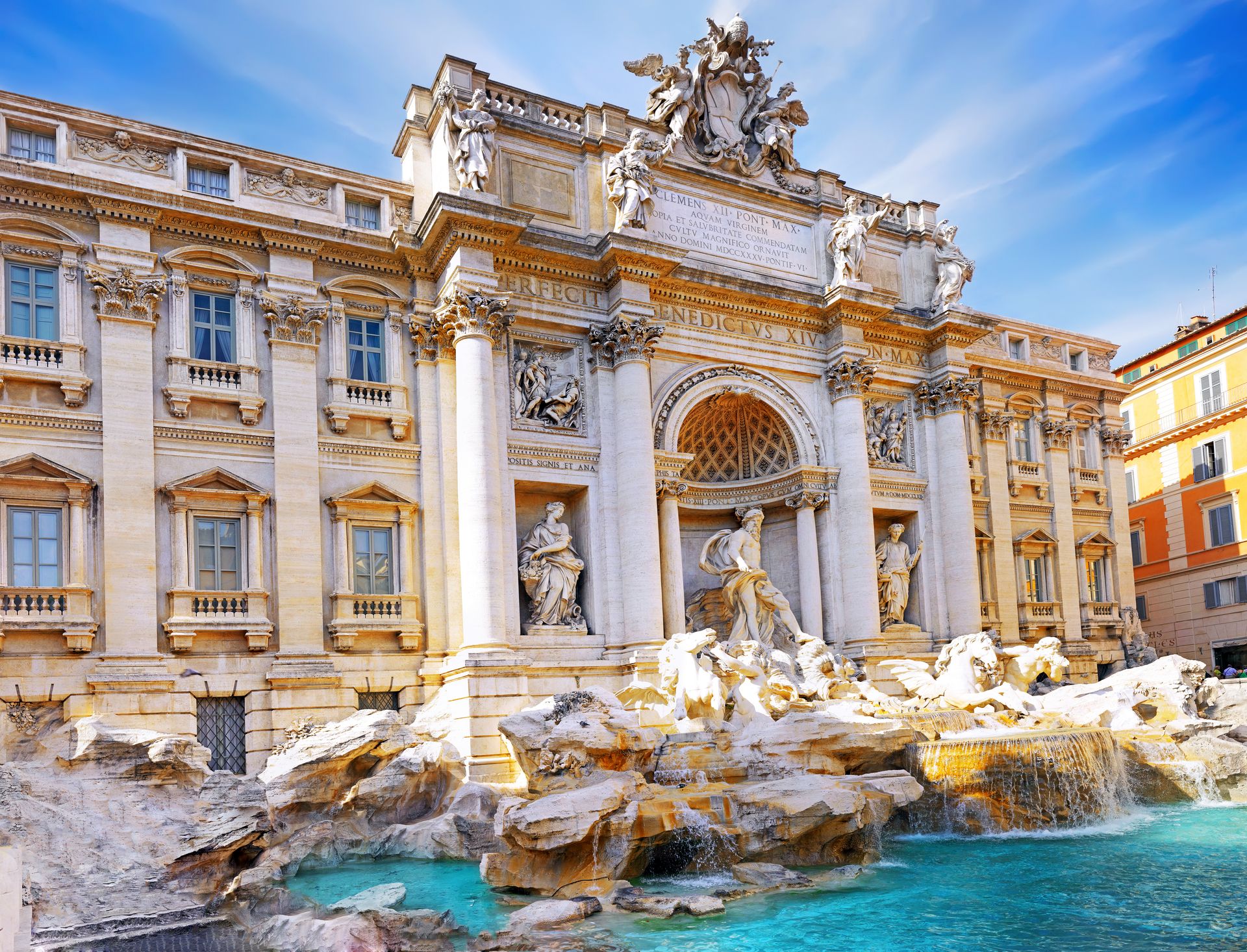 Trevi Fountain: the legend says it if you throw a coin in, you’ll return to Rome
